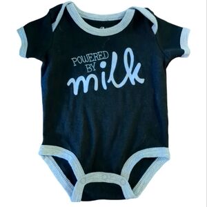 🍁2/$7🍁BABY ESSENTIALS Black and Grey Powered By Milk Onesie